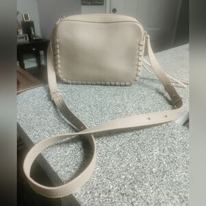 AllSaints Mini Leather Light Tan Crossbody Bag